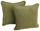 18" Double Corded Square Throw Pillows Inserts, Set of 2, Sage Green