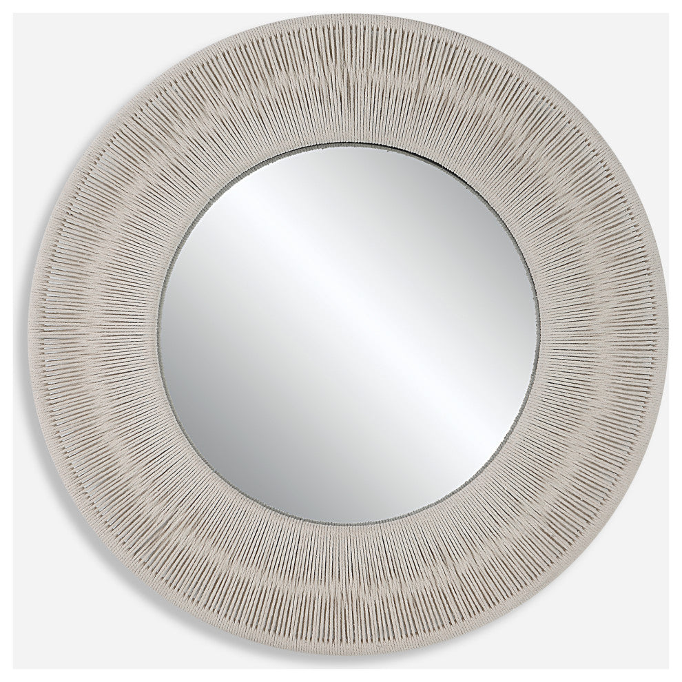 Uttermost Sailor's Knot White Small Round Mirror