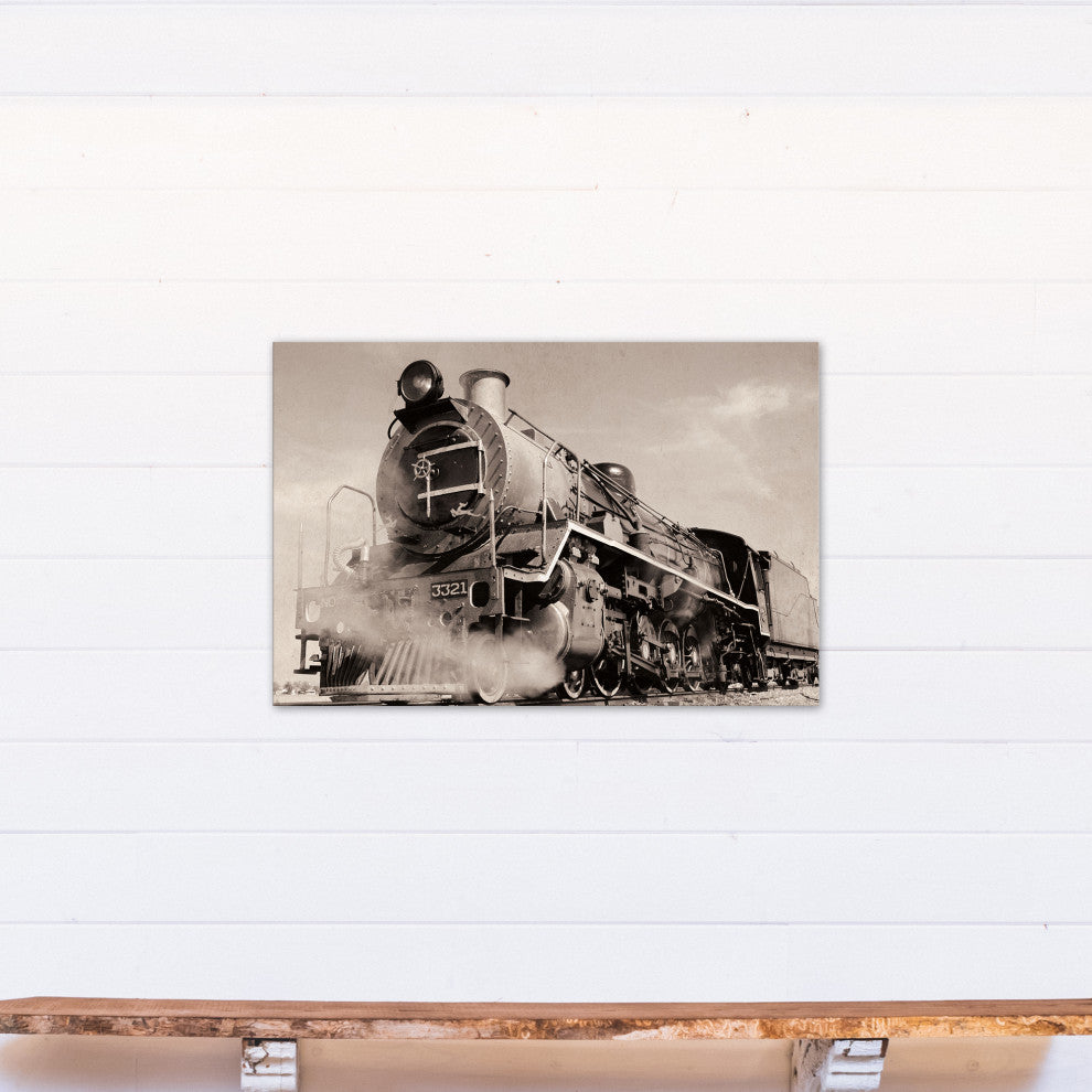 Rustic Steam Engine 24x36 Canvas Wall Art