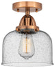 Large Bell Semi-Flush Mount, Antique Copper, Seedy, Seedy