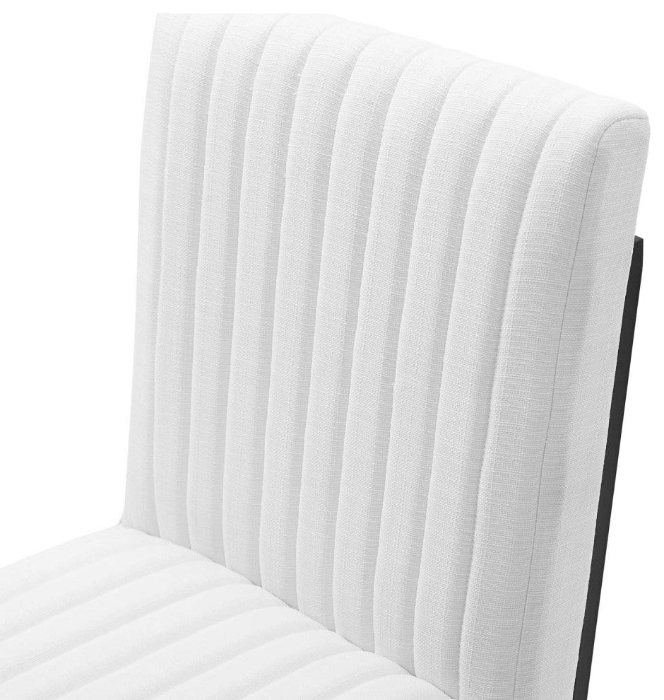 Indulge Channel Tufted Fabric Dining Chairs Set of 2, White