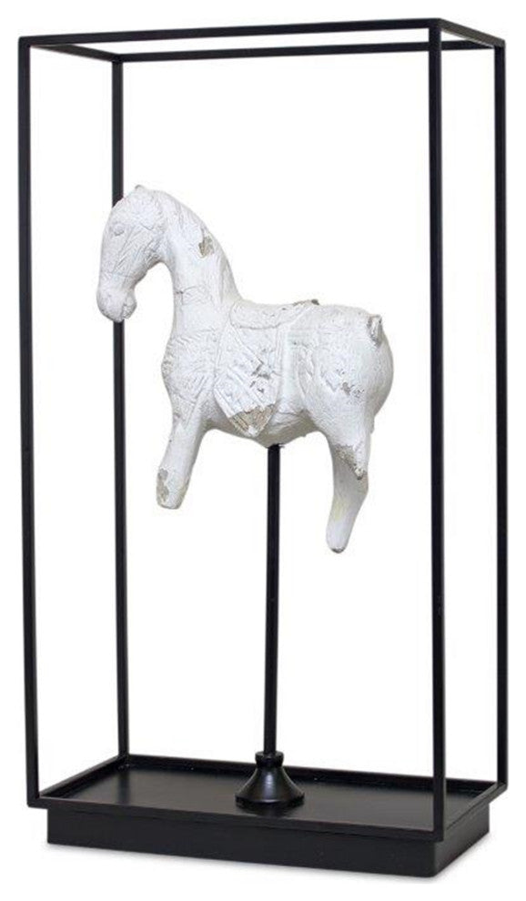 Framed Horse Salvage 13.5"Lx25"H Iron/Resin