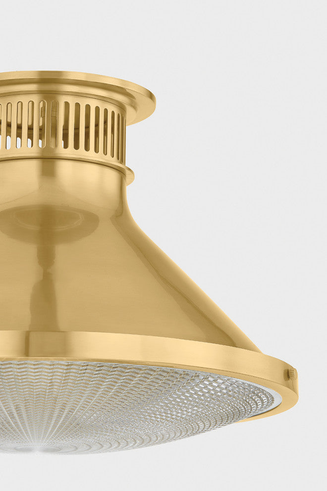Hudson Valley Lighting Highclere Flush Mount By Mark D. Sikes, Aged Brass