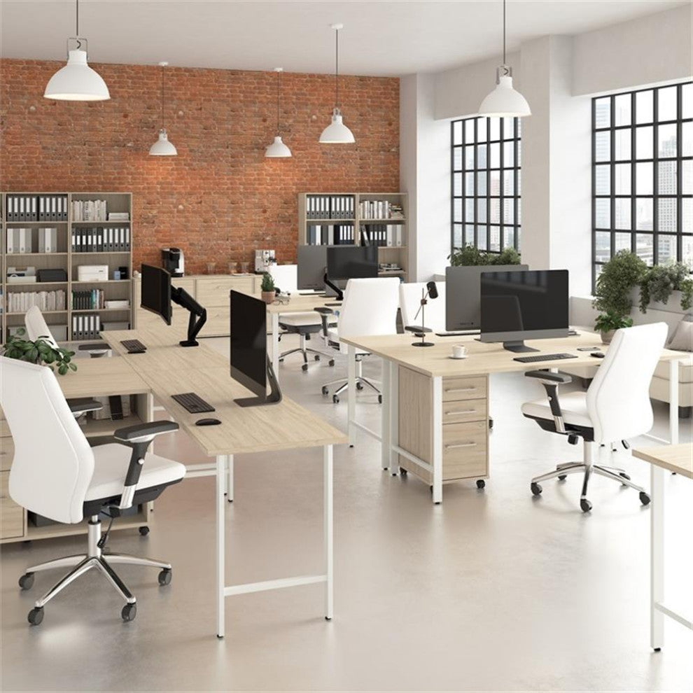 Hustle 60W x 30D Computer Desk with Metal Legs in Natural Elm - Engineered Wood