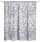 Navy Line Leaf Pattern 71x74 Shower Curtain