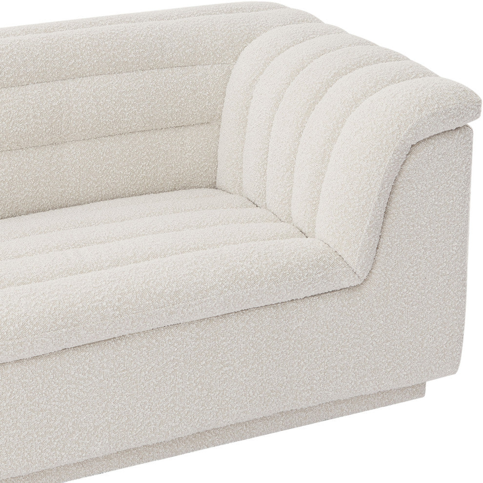 Cascade Upholstered Set, Cream, Boucle Fabric, Loveseat