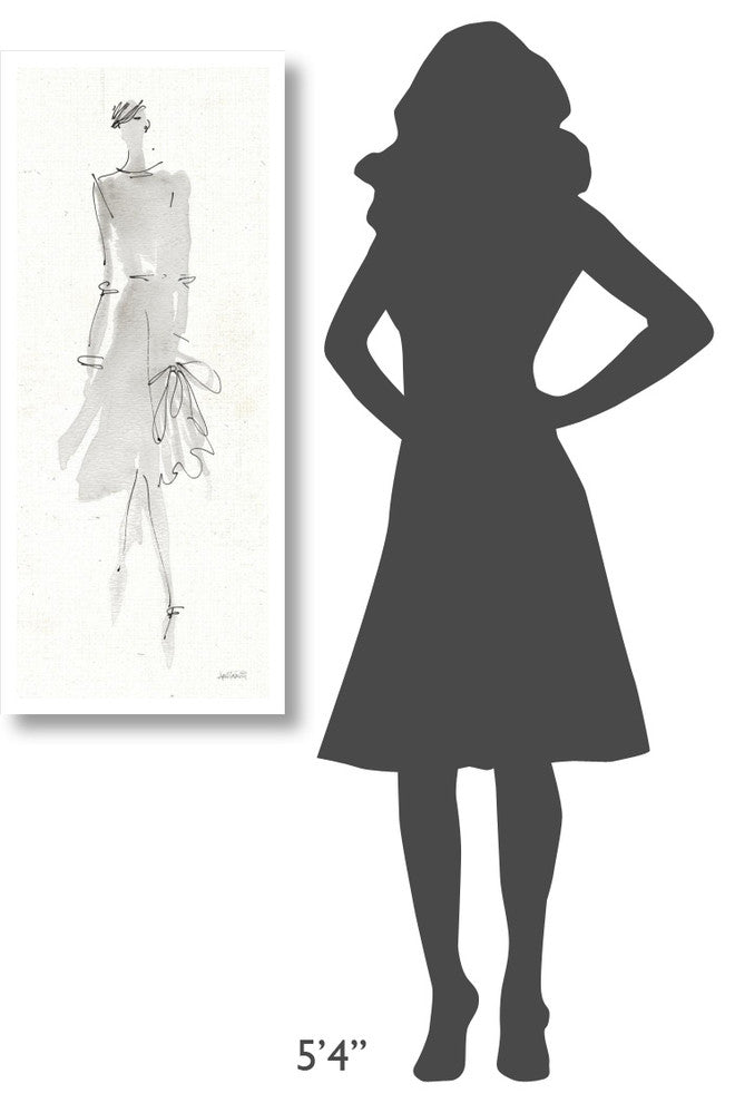 "La Fashion I Gray" Digital Paper Print by Anne Tavoletti, 18"x42"