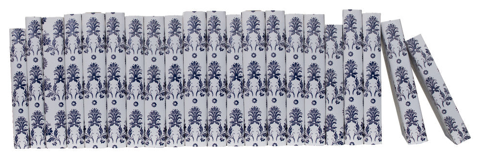 Decorative Books - Paisley Damask Paper Wrapped - Purple Books By The Foot