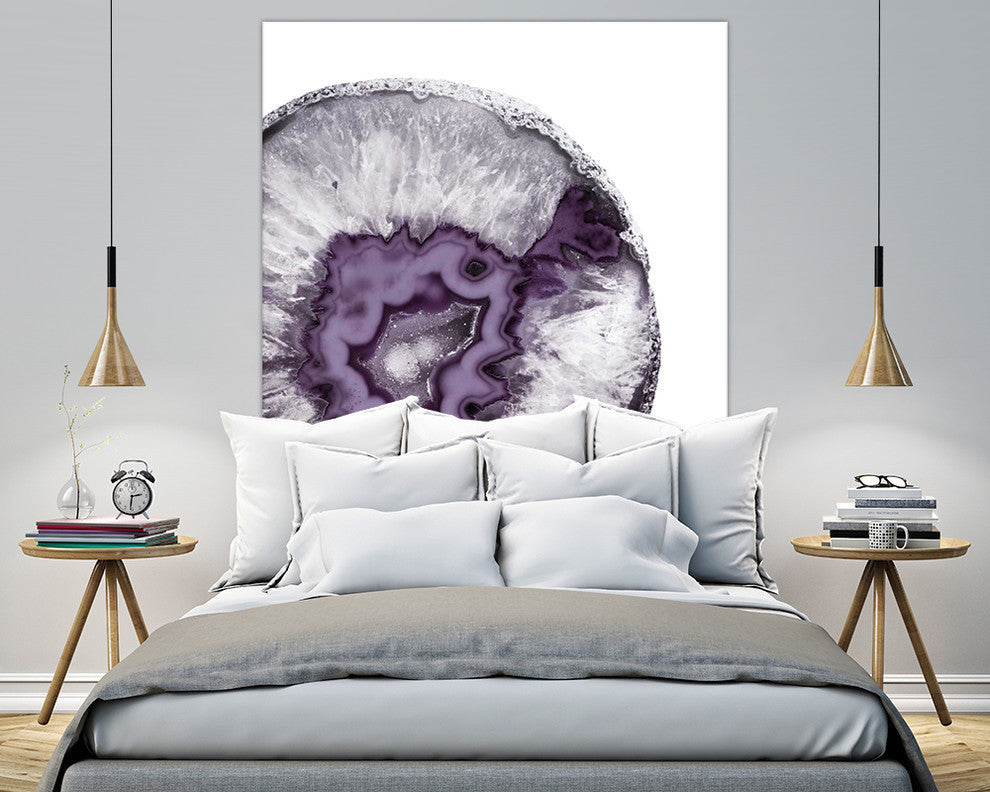 Plum Agate B Fine Art Giant Canvas Print, Purple, White, 54"x54"