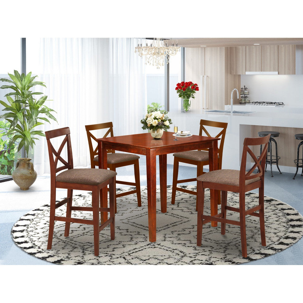 5 Pc Counter Height Dining Set -Gathering Table And 4 Counter Height Chairs