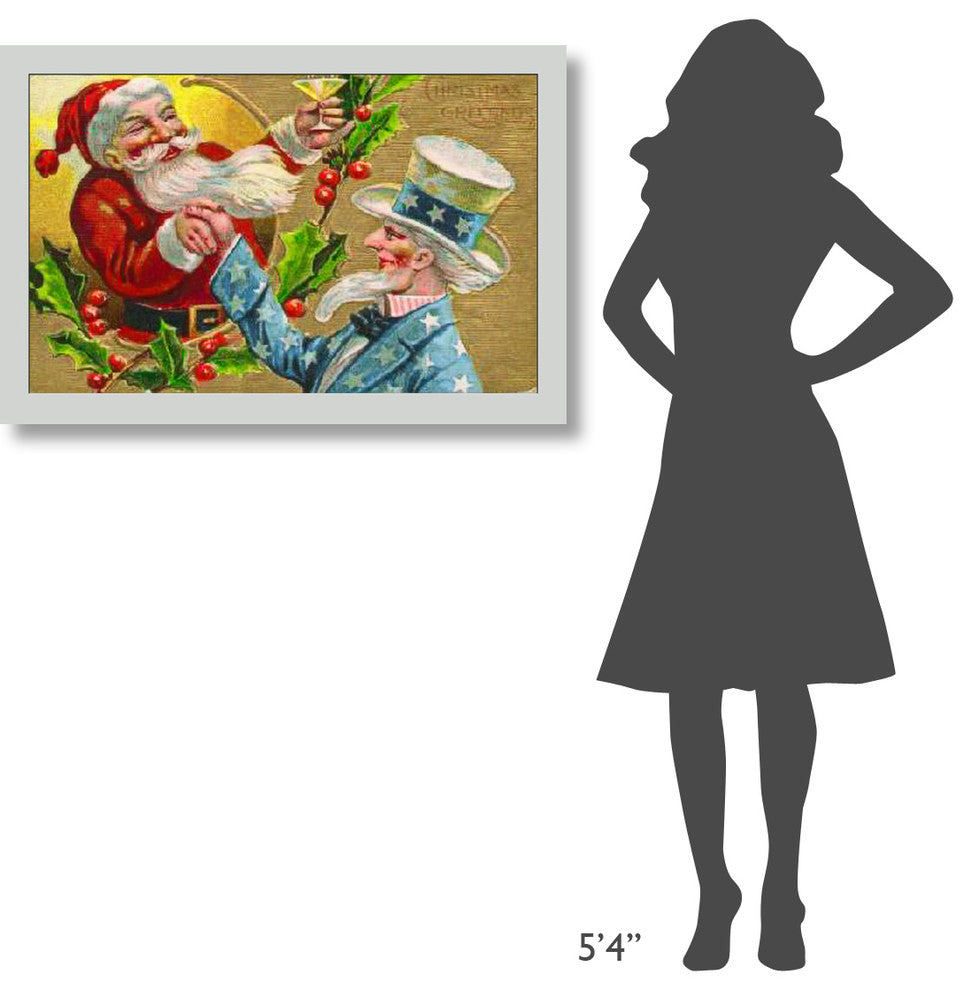 "Santa with Uncle Sam Litho" Canvas by Hollywood Photo Archive, 40x27"