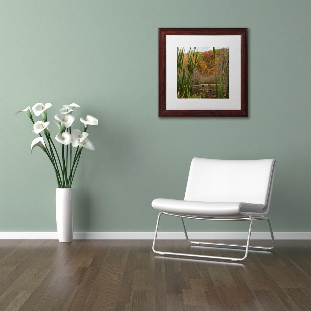 ''Autumn Marsh'' Matted Framed Canvas Art by Kurt Shaffer