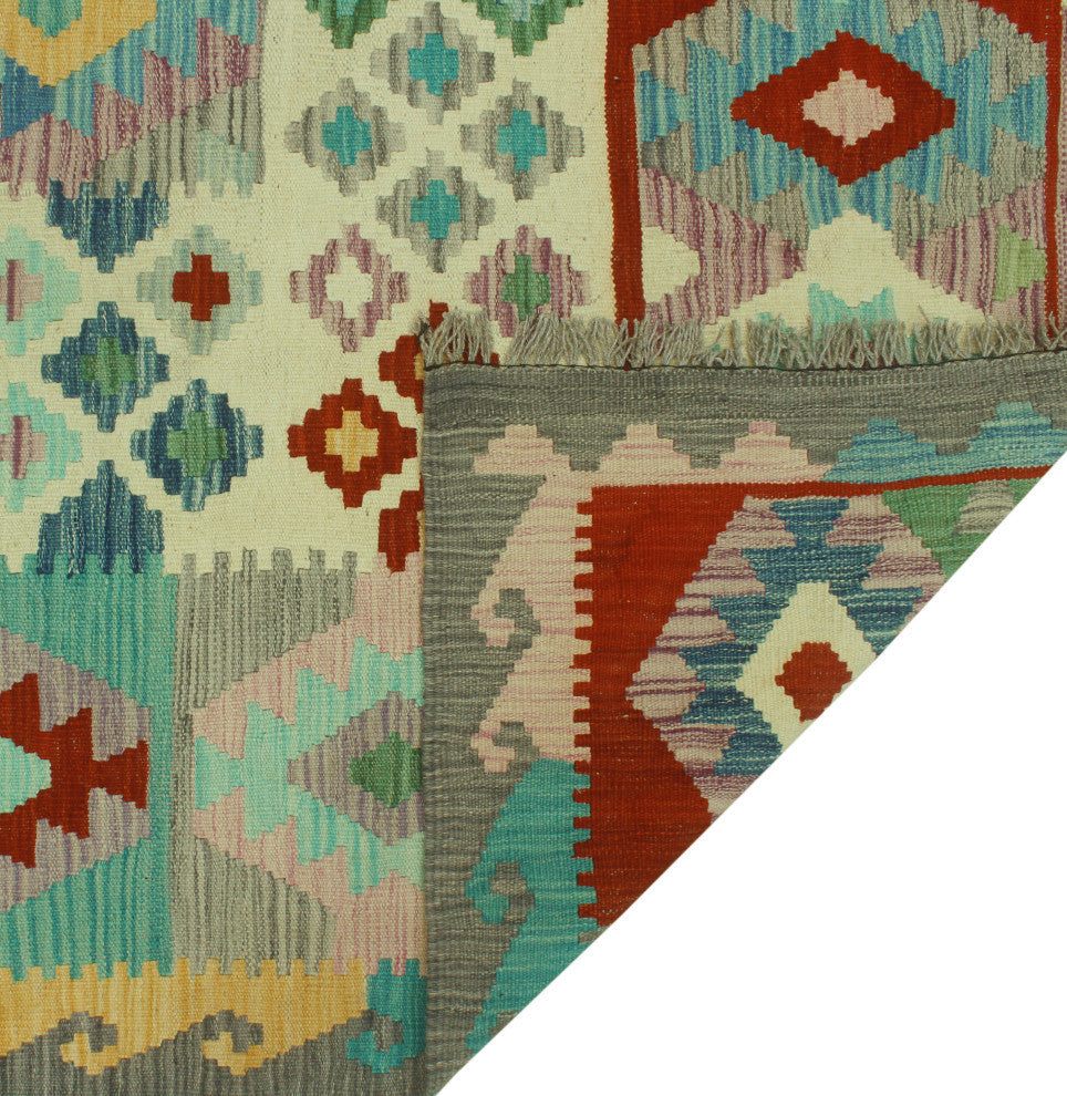 Sangat Kilim Aarif Ivory/Gray Rug, 8'5x11'3