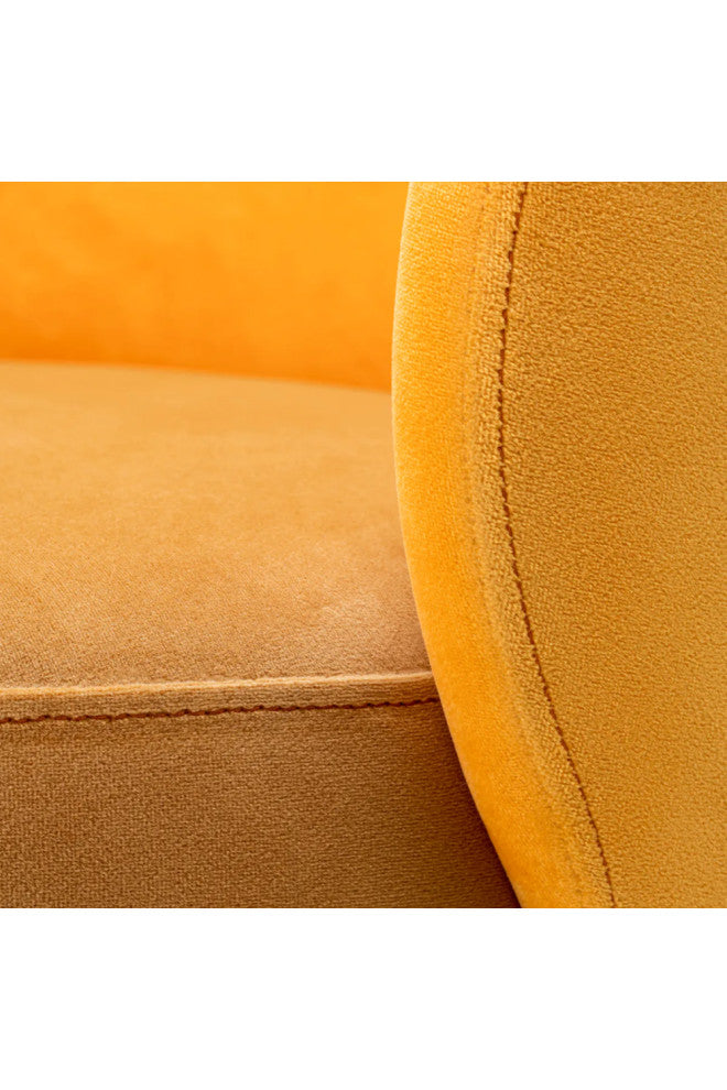 Velvet Low Dining Chair, Eichholtz Greer, Yellow