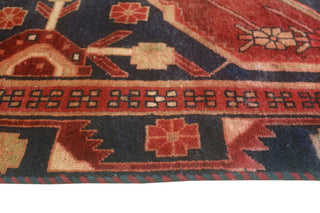 Fine Vintage Distressed Camryn Burgundy/Navy Runner, 3'5x9'3