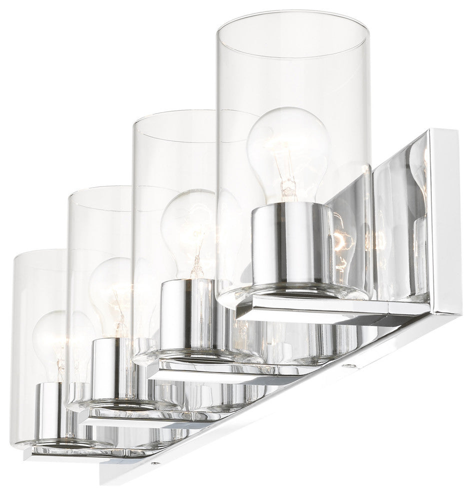 Livex Lighting Zurich 4 Light Polished Chrome Large Vanity Sconce