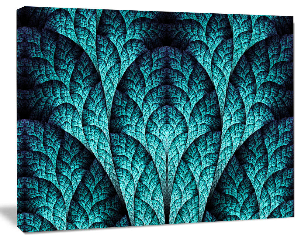 Blue Exotic Biological Organism, Oversized Abstract Canvas Art Print, 60x40