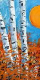 "Birch Bend Autumn" Painting Print on Wrapped Canvas, 30"x60"