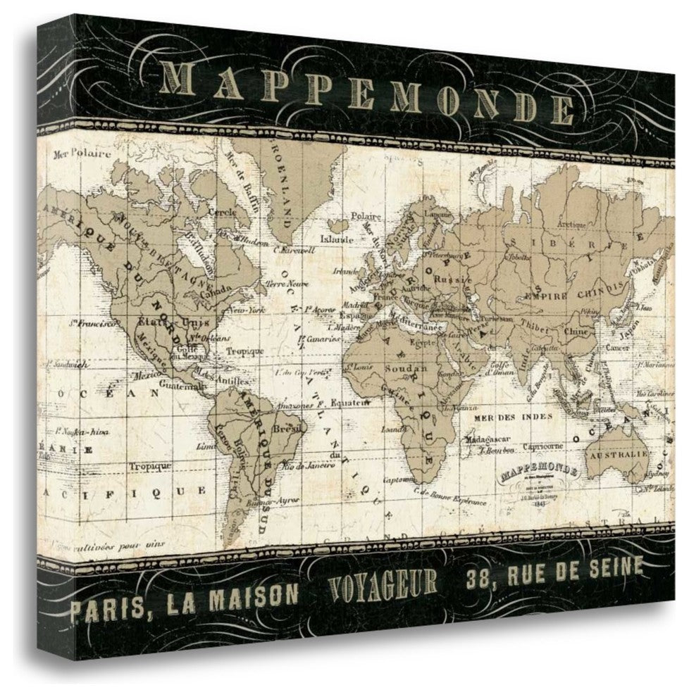 "Mappemonde" By Pela Studio, Giclee Print on Gallery Wrap Canvas, Ready to Hang