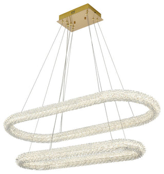 Elegant Lighting 3800G42L2 Bowen 42"W LED Crystal Ring Chandelier - Chrome