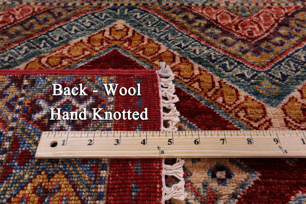 8' 0" X 9' 9" Hand-Knotted Khorjin Super Kazak Wool Rug Q10744