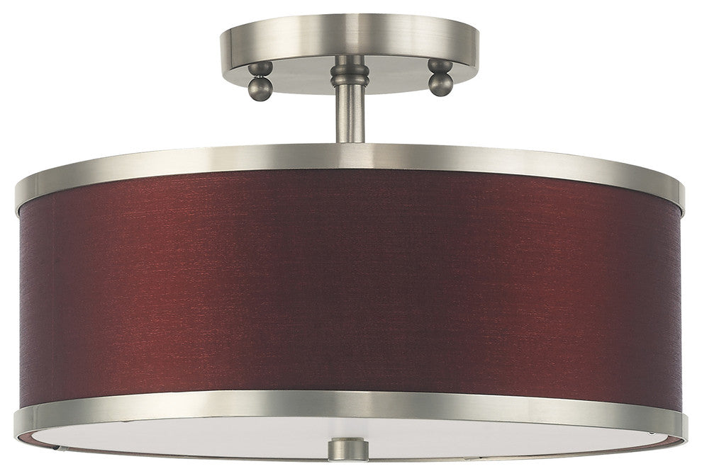 Livex Lighting Brushed Nickel 2-Light Ceiling Mount