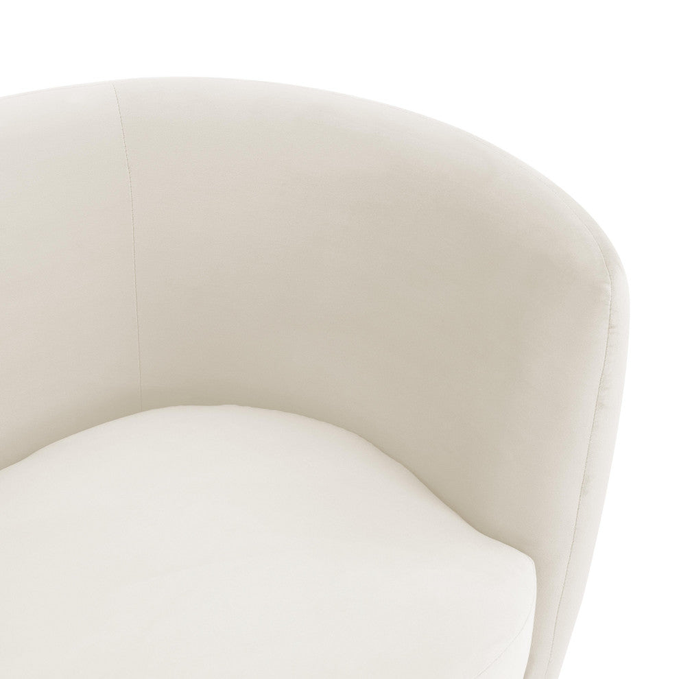 Isabella Cream Velvet Loveseat, Cream