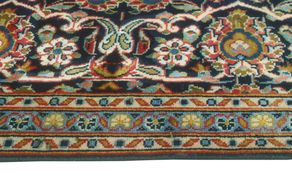 Fine Vintage Distressed Alecia Navy/Rust Rug, 7'3 x 10'4