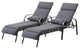 Set of 2 Adjustable Chaise Lounge Chair with Cushion & Pillow, Dark Gray