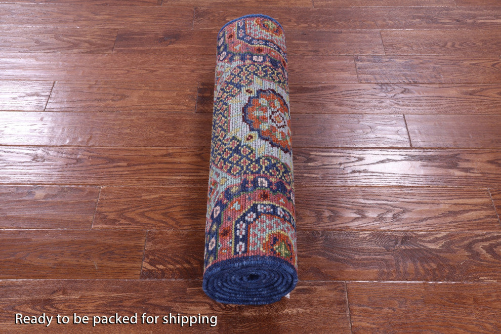 2' 7" X 10' 0" Mamluk Hand-Knotted Wool Runner Rug - Q15912