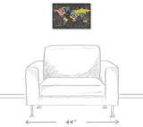Colorful World Map Canvas Wall Art, 12"x18", Unframed
