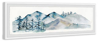 "Snowy Mountain Pass" Framed Painting Print, 30x10