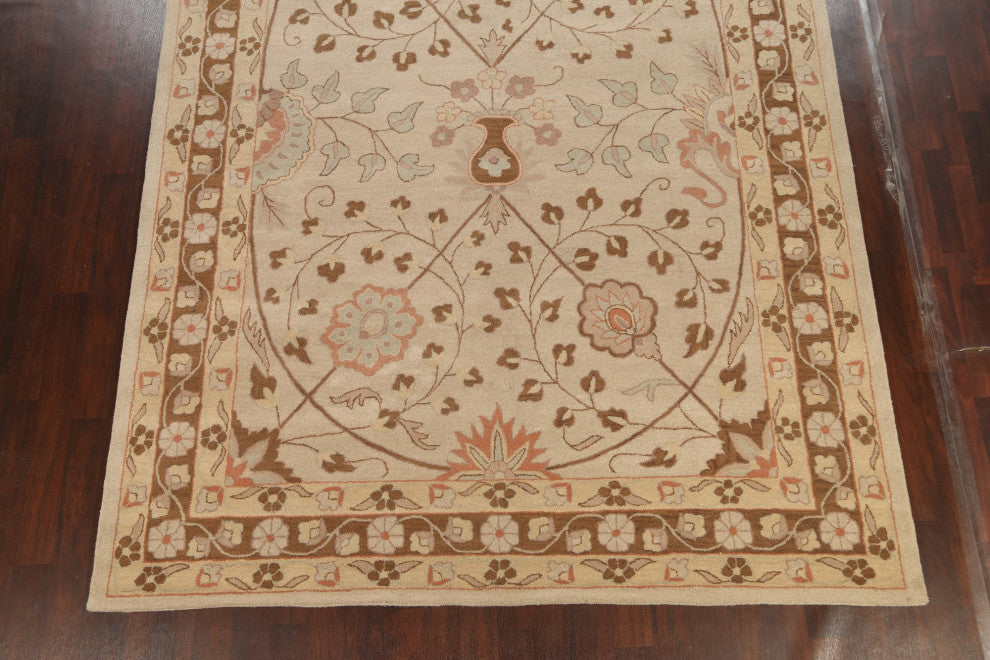 Traditional Floral Area Rug Wool Hand-tufted Oriental Carpet 9x12