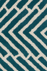 Davin Contemporary Area Rug, Blue and White, 5'x7'