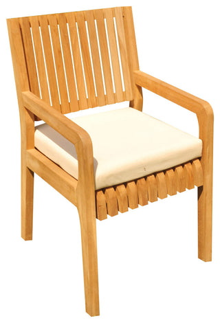 9-Piece Outdoor Patio Teak Dining Set: 72" Round Table, 8 Maldives Arm Chairs