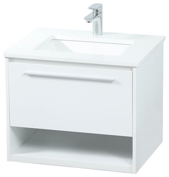 Elegant Decor Roman Bathroom Vanity White
