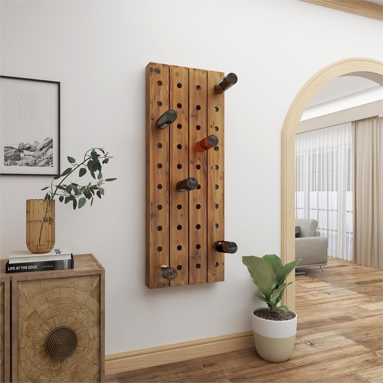Brown Rustic Wall wine Rack