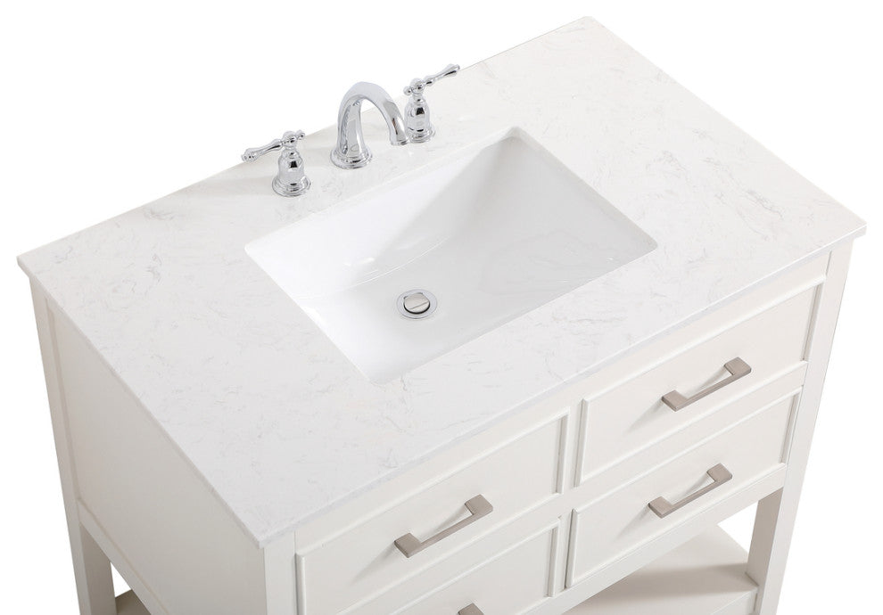 Home Living 36" Single Bathroom Vanity, White
