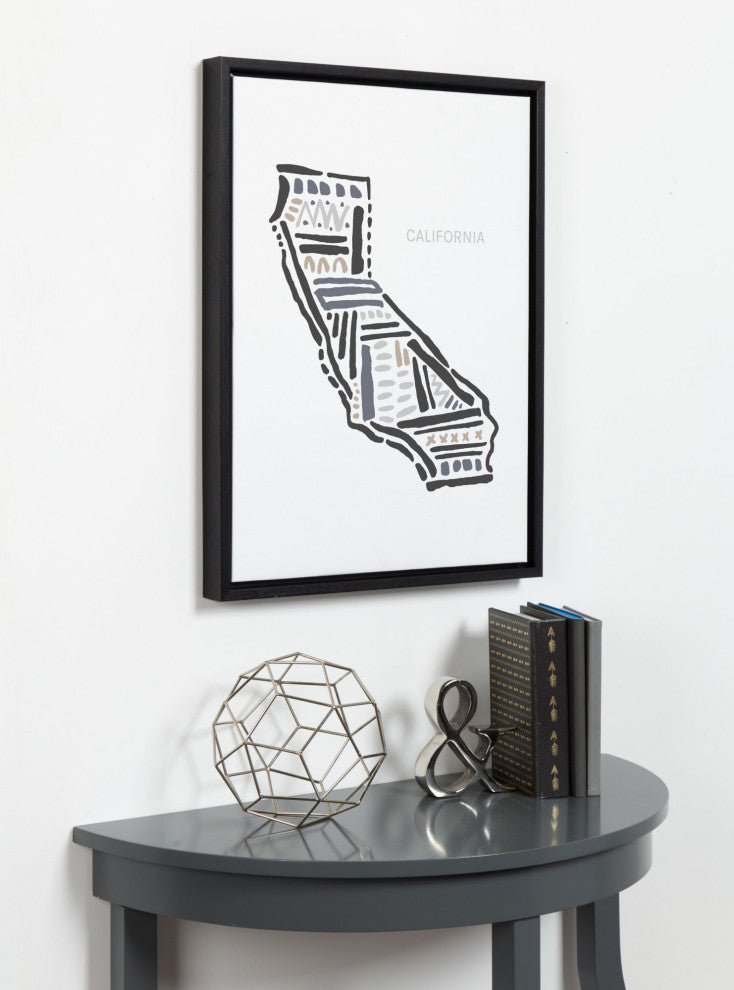 Sylvie California Framed Canvas By Statement Goods, Black 18x24