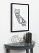 Sylvie California Framed Canvas By Statement Goods, Black 18x24