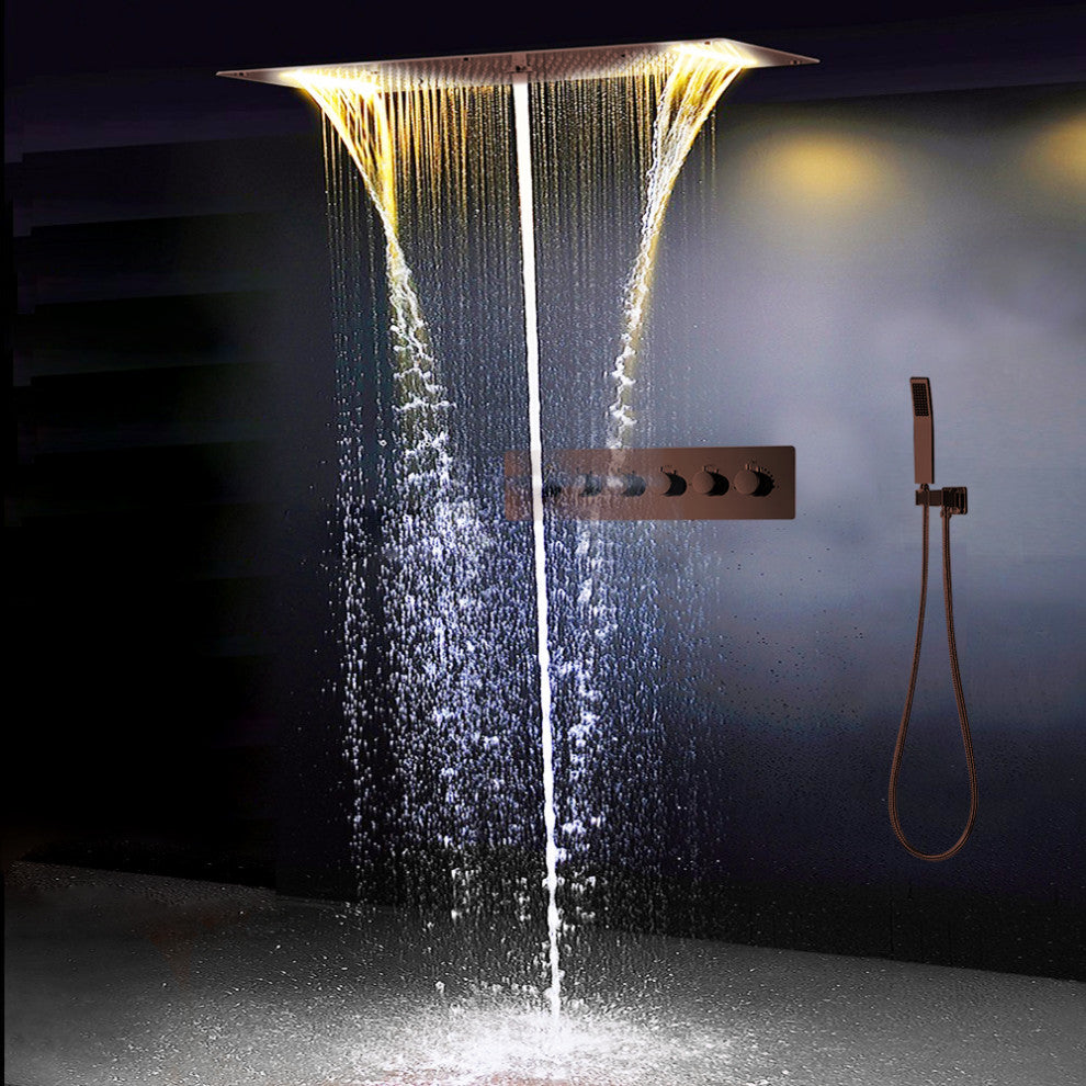 Fontana Showers Amazing  Wide Ceiling LED Shower Head with Hand-Held Shower