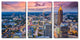 Atlanta, Georgia Skyline Metal Print Wall Art, 3 Panel Split, Triptych, 36x18