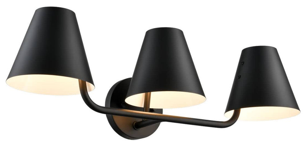 Industrial 3-Light Bathroom Vanity Light Black