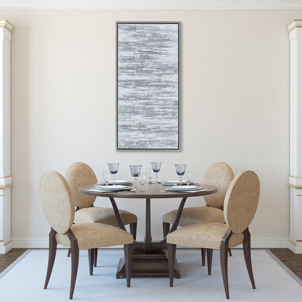 Silver Abstract Textured Metallic Hand Painted Wall Art by Martin Edwards
