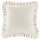 Stella Faux Silk Velvet Ruffled Euro Sham, 27" x 27", 1PC, Stone