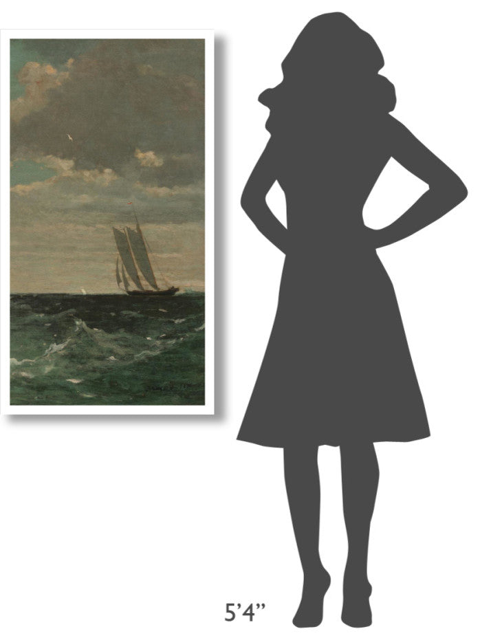 "Breezing Up (right)" Digital Paper Print by Winslow Homer, 24"x42"
