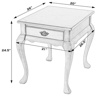 Grace 1-Drawer End Table, Antique Beige