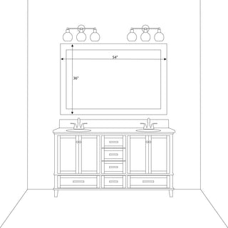 Pendleton Framed Wall Mirror, Black, 36" X 54"