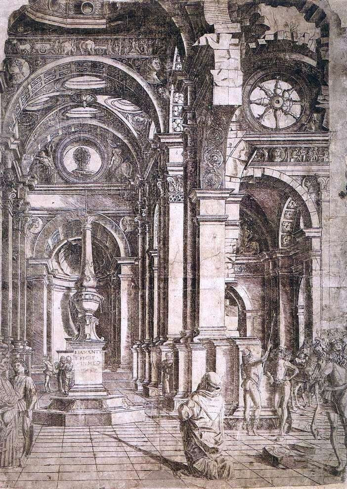 Donato Bramante Interior of a Church, 18"x27" Gallery Wrapped Canvas Print
