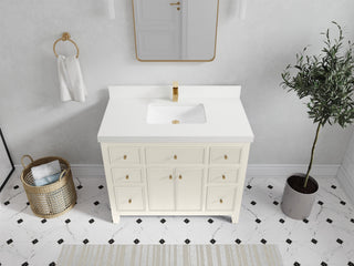 Sonoma 42" Single Sink Bath Vanity in Alabaster, 2" White Quartz